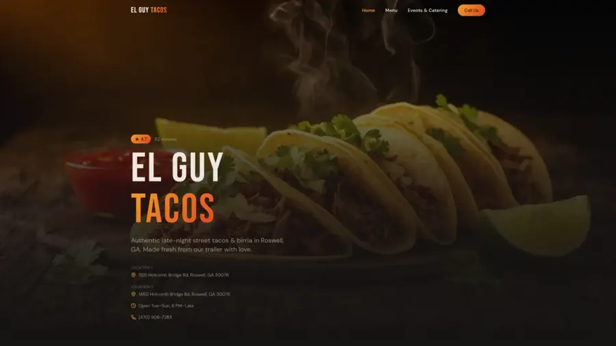 El Guy Tacos — website preview